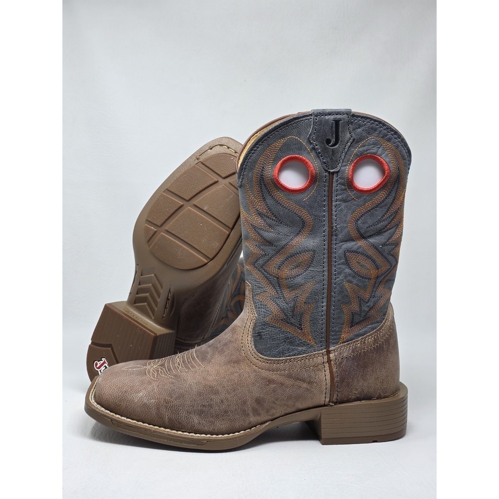 Justin Boots Pickett Size 8.5 Mens Square Toe Cowboy Brown Boots UN7152 New